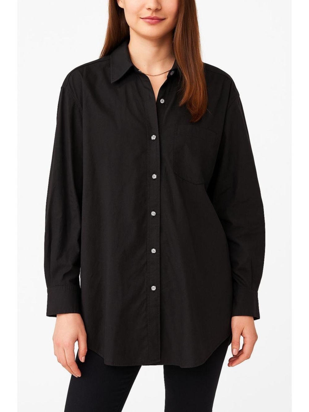 Gap Classic Black Button-Up Shirt with jeweled buttons
